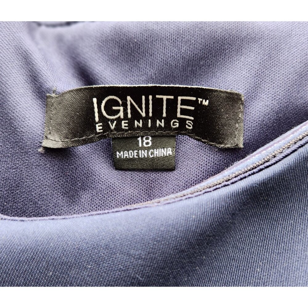 Ignite Evenings Notched Off-the-Shoulder Floral Organza Ball Gown - Sz 18 - NWT - Picture 10 of 12